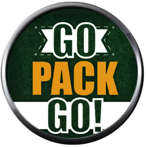 NFL Green Bay Packers Go Pack Go Football Fan Team Spirit 18MM - 20MM Fashion Snap Charm