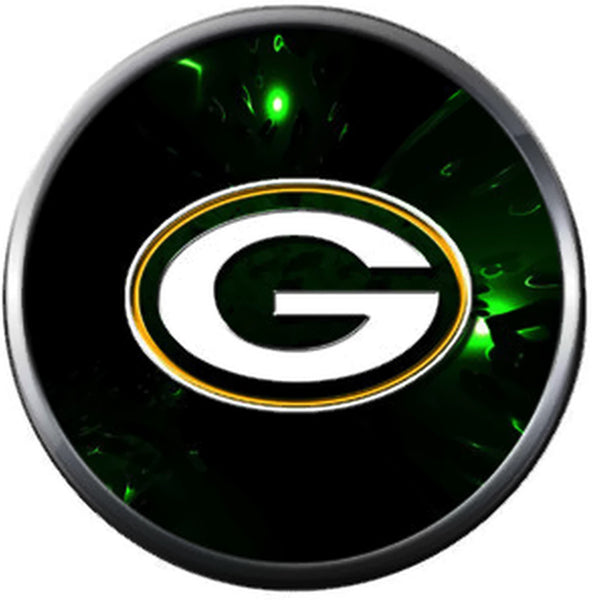 NFL Green Bay Wisconsin Packers Sparkle Logo Football Fan Team Spirit 18MM - 20MM Fashion Snap Charm