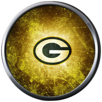 NFL Green Bay Packers Yellow Burst Logo Football Fan Team Spirit 18MM - 20MM Fashion Snap Charm