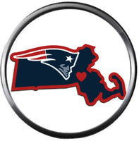 NFL New England Patriots On State Massachusetts Logo Game Lovers Team Spirit 18MM - 20MM Fashion Jewelry Snap Charm