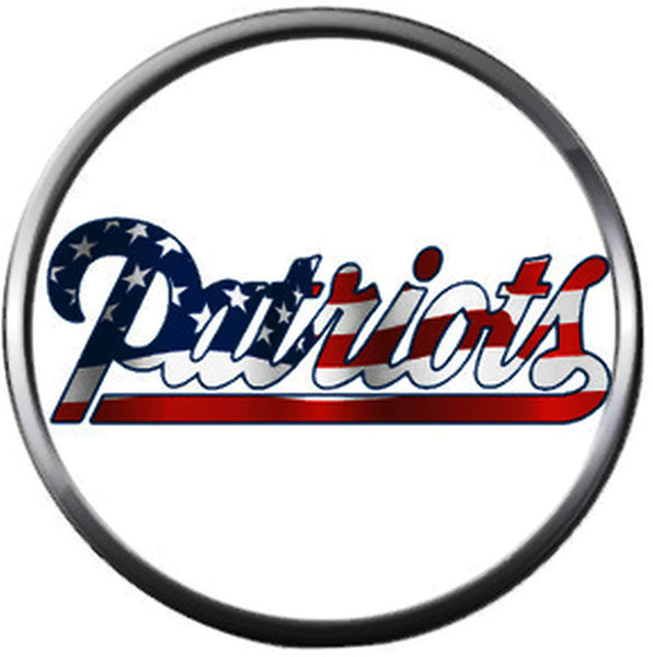 NFL New England Patriots Red White Blue Flag Football Game Lovers Team Spirit 18MM - 20MM Fashion Jewelry Snap Charm