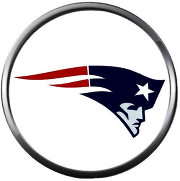 NFL New England Patriots Logo With Star Football Game Lovers Team Spirit 18MM - 20MM Fashion Jewelry Snap Charm