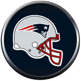 NFL New England Patriots Helmet On Blue Football Game Lovers Team Spirit 18MM - 20MM Fashion Jewelry Snap Charm