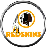 NFL Washington Redskins Logo On White Skins Team Sports Football Game Lovers 18MM - 20MM Snap Charm Jewelry