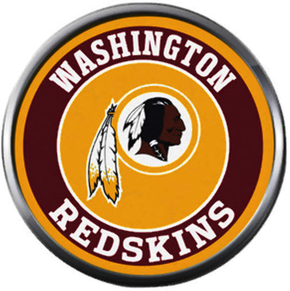 NFL Washington Redskins Logo Circle Skins Team Sports Football Game Lovers 18MM - 20MM Snap Charm Jewelry
