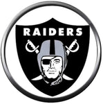 NFL Raiders Shield Oakland Los Angeles Football Game Lovers 18MM - 20MM Snap Charm Jewelry