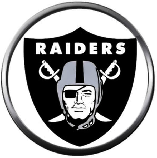 NFL Raiders Shield Oakland Los Angeles Football Game Lovers 18MM - 20MM Snap Charm Jewelry
