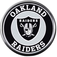 NFL Raiders Shield In Circle Vintage Oakland Los Angeles Football Game Lovers 18MM - 20MM Snap Charm Jewelry