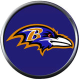 NFL Baltimore Ravens Raven On Purple Team Sports Football Game Lovers 18MM - 20MM Snap Charm Jewelry
