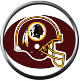 NFL Washington Redskins Skins Helmet On Red and White Team Sports Football Game Lovers 18MM - 20MM Snap Charm Jewelry