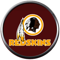 NFL Washington Redskins Skins Logo On Red Team Sports Football Game Lovers 18MM - 20MM Snap Charm Jewelry