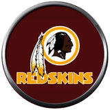 NFL Washington Redskins Skins Logo On Red Team Sports Football Game Lovers 18MM - 20MM Snap Charm Jewelry