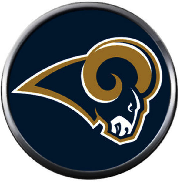 NFL Los Angeles Rams Ram on Blue Football Lovers Team Spirit 18MM - 20MM Fashion Jewelry Snap Charm