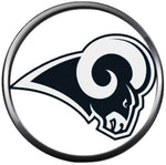 NFL Los Angeles Rams Ram on White Football Lovers Team Spirit 18MM - 20MM Fashion Jewelry Snap Charm