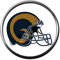 NFL Los Angeles Rams Helmet on White Football Lovers Team Spirit 18MM - 20MM Fashion Jewelry Snap Charm