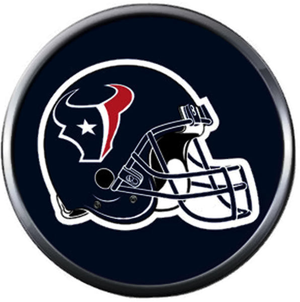 NFL Houston Texans Helmet on Blue Sport Football Lovers Team Spirit 18MM - 20MM Fashion Jewelry Snap Charm