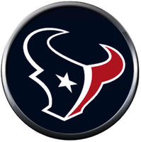 NFL Houston Texans Logo on Blue Sport Football Lovers Team Spirit 18MM - 20MM Fashion Jewelry Snap Charm