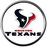 NFL Football Fan Houston Texans White Leather Bracelet W/ Logo & Blue Helmet 18MM - 20MM Snap Charms