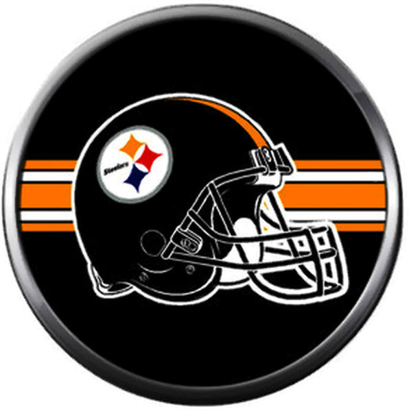 NFL Vintage Helmet Logo Pittsburgh Steelers Football Fan Team Spirit 18MM - 20MM Fashion Jewelry Snap Charm