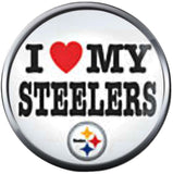 NFL I Love My Pittsburgh Steelers Football Fan Team Spirit 18MM - 20MM Fashion Jewelry Snap Charm
