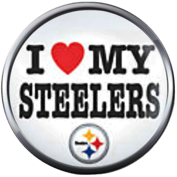 NFL I Love My Pittsburgh Steelers Football Fan Team Spirit 18MM - 20MM Fashion Jewelry Snap Charm