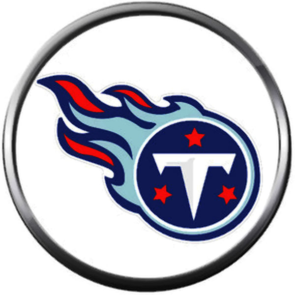 NFL Tennessee Titans Logo On White Sports Fan Football Lovers Team Spirit 18MM - 20MM Fashion Jewelry Snap Charm