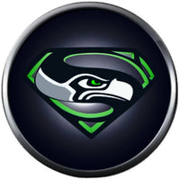 NFL Seattle Seahawks Superman Sports Fan Football Lovers Team Spirit 18MM - 20MM Fashion Jewelry Snap Charm