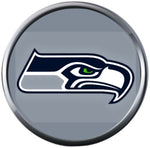 NFL Seattle Seahawks Logo Grey Sports Fan Football Lovers Team Spirit 18MM - 20MM Fashion Jewelry Snap Charm