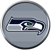 NFL Seattle Seahawks Logo Grey Sports Fan Football Lovers Team Spirit 18MM - 20MM Fashion Jewelry Snap Charm