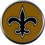 NFL New Orleans Saints Black Logo On Old Gold Sports Fan Football Lovers Team Spirit 18MM - 20MM Fashion Jewelry Snap Charm