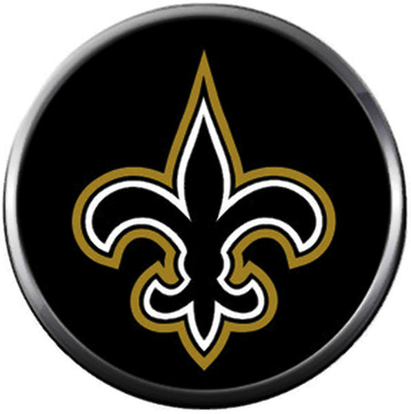 NFL New Orleans Saints Black Logo On Black Sports Fan Football Lovers Team Spirit 18MM - 20MM Fashion Jewelry Snap Charm