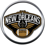 NFL New Orleans Saints With Football Sports Fan Football Lovers Team Spirit 18MM - 20MM Fashion Jewelry Snap Charm