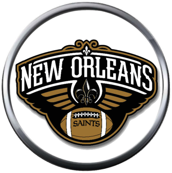 NFL New Orleans Saints With Football Sports Fan Football Lovers Team Spirit 18MM - 20MM Fashion Jewelry Snap Charm