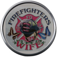 Firefighters Wife Helmet Thin Red Line Heart Maltese Cross Shield Proud Protect Serve 18MM-20MM Snap Charm