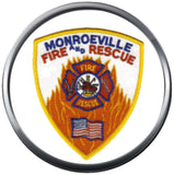 Monroeville Indiana Fire Department Shield Fire Rescue Fireman Thin Red Line Courage Under Fire 18MM-20MM Snap Charm Jewelry