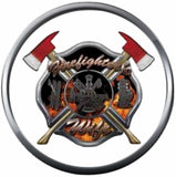 Axe Flame Maltese Cross Fire Rescue Fireman Firefighter Wife Thin Red Line Courage Under Fire 18MM-20MM Snap Charm Jewelry