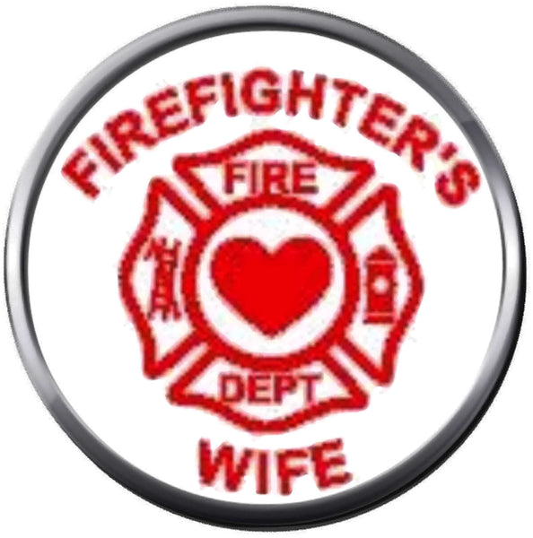 Heart Inside Maltese Cross Firefighter Wife Thin Red Line Courage Under Fire 18MM-20MM Snap Charm Jewelry