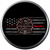 Cool Maltese On USA Flag On Black Fire Rescue Helmet Fireman Firefighter Thin Red Line Courage Under Fire 18MM-20MM Snap Charm Jewelry