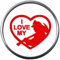 I Love My Firefighter Axe Heart Thin Red Line Courage Under Fire 18MM-20MM Snap Charm Jewelry