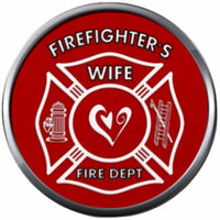 Red Heart Inside Maltese Cross Firefighter Wife Thin Red Line Courage Under Fire 18MM-20MM Snap Charm Jewelry