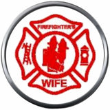Red Maltese Cross Firefighter Man And Wife Thin Red Line Courage Under Fire 18MM-20MM Snap Charm Jewelry