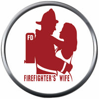 Firefighter And Woman Girl Hug Thin Red Line Wife Girlfriend Proud Courage Protect Serve  18MM-20MM Snap Charm