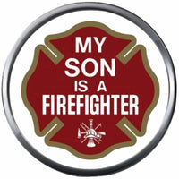 My Son Is A Firefighter Maltese Cross Thin Red Line Courage Under Fire 18MM-20MM Snap Charm Jewelry