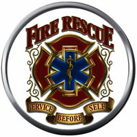 Fire Rescue Service Before Self Fireman Maltese Medic Cross Courage Under Fire Thin Red Line 18MM-20MM Snap Charm Jewelry