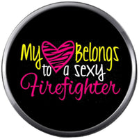 My Heart Belongs To A Sexy Firefighter Thin Red Line Courage Under Fire 18MM-20MM Snap Charm Jewelry