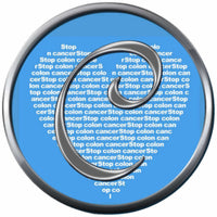 Monogram Alphabet Silver Letter Blue Heart Background Stop Colon Cancer Survivor Cure By Awareness 18MM - 20MM Snap Jewelry Charm