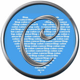Monogram Alphabet Silver Letter Blue Heart Background Stop Colon Cancer Survivor Cure By Awareness 18MM - 20MM Snap Jewelry Charm