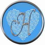 Monogram Alphabet Silver Letter Blue Heart Background Stop Colon Cancer Survivor Cure By Awareness 18MM - 20MM Snap Jewelry Charm