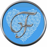 Monogram Alphabet Silver Letter Blue Heart Background Stop Colon Cancer Survivor Cure By Awareness 18MM - 20MM Snap Jewelry Charm