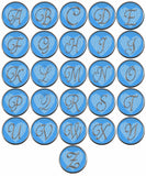 Monogram Alphabet Silver Letter Blue Heart Background Stop Colon Cancer Survivor Cure By Awareness 18MM - 20MM Snap Jewelry Charm
